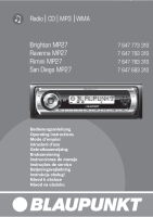 Blaupunkt San-Diego-MP-27 - Owners Manual 
